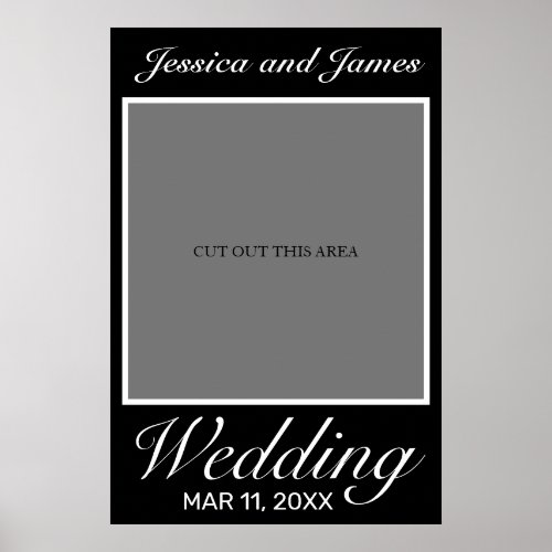 Modern Minimalist White Black Weddings Photo Prop Poster