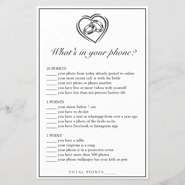 Modern Minimalist White Bridal Shower Phone Game Zazzle
