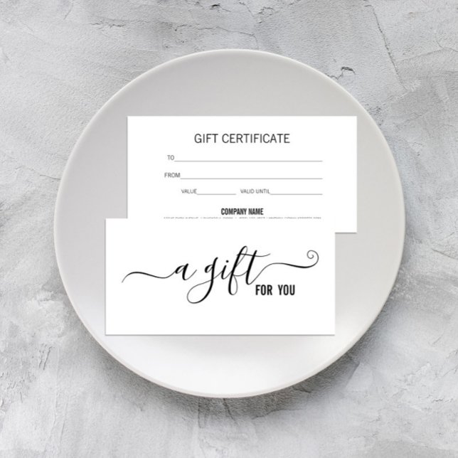 Modern Minimalist White Business Gift Certificate (Creator Uploaded)