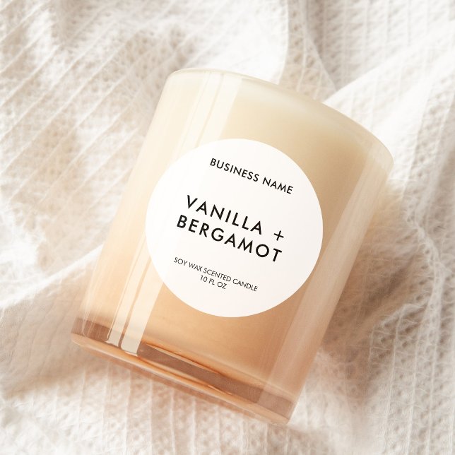 Modern Minimalist White Candle Label (Creator Uploaded)