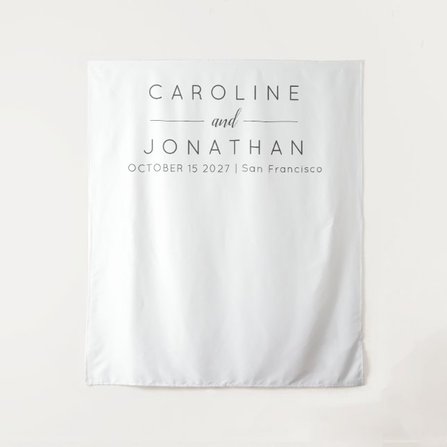 Modern Minimalist White Custom Wedding Backdrop (Front)