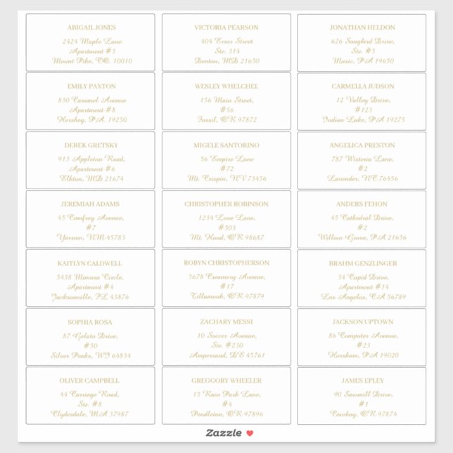 Modern Minimalist | White Gold guest address label (Sheet)