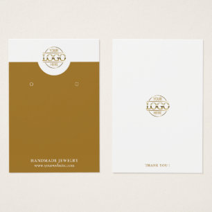 Modern Minimalist White Gold Jewelry Display Card