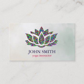 Modern Minimalist White Gold Lotus Yoga Instructor Business Card by sunbuds at Zazzle
