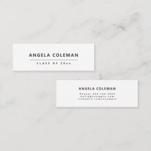 Modern Minimalist White Graduation Name Card