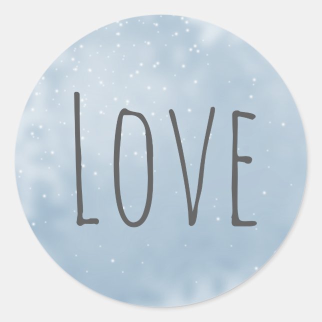 Modern Minimalist White Gray Silver Love Seal (Front)