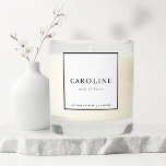 Modern Minimalist White Maid Of Honor Name Scented Candle<br><div class="desc">A modern minimalist white maid of honor scented candle is classy sophisticated. Perfect for bridesmaid gift.</div>