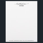 Modern Minimalist White Office Letterhead<br><div class="desc">Personalize the custom text above. You can find additional coordinating items in our "Simple And Modern Minimalist Office" collection. **PLEASE NOTE-Please replace the script name only and leave the tiny symbols on each side on the front. These symbols create the swashes on the names. If you accidentally erase them, just...</div>