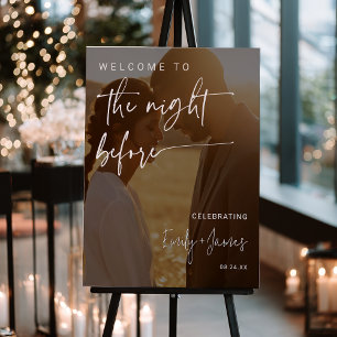 Modern Minimalist White on Black Photo Rehearsal Foam Board