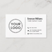 Modern minimalist white or any color custom logo business card (Front)