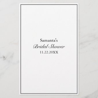 Modern Minimalist White Over Under Bridal Game | Zazzle