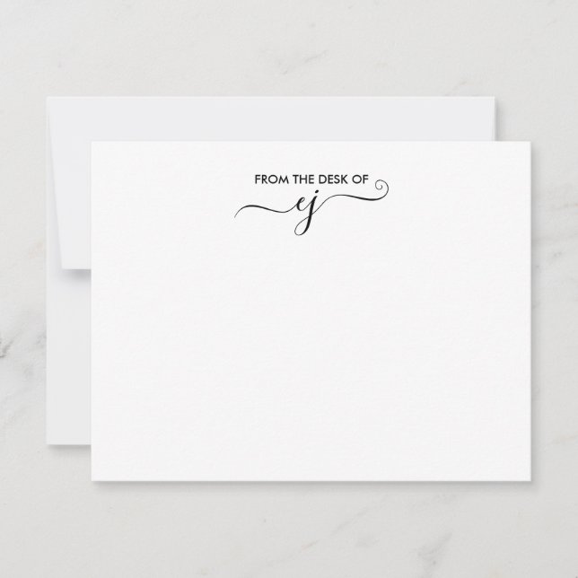 Modern Minimalist White Personalized Stationery Note Card (Front)