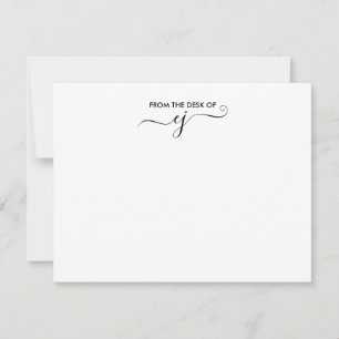 Modern Minimalist White Personalized Stationery Note Card