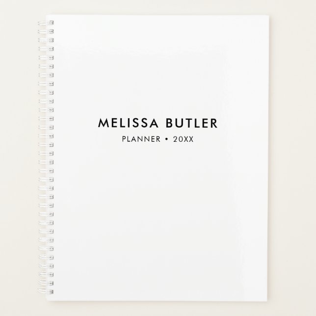Modern Minimalist White Planner (Front)