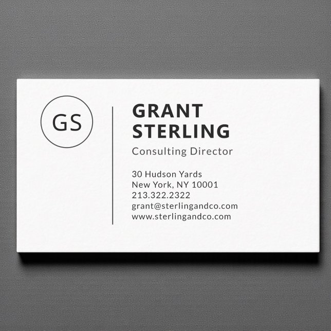 Modern Minimalist White Professional  Business Card (Creator Uploaded)