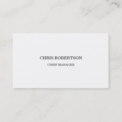 Modern Minimalist White Professional Business Card