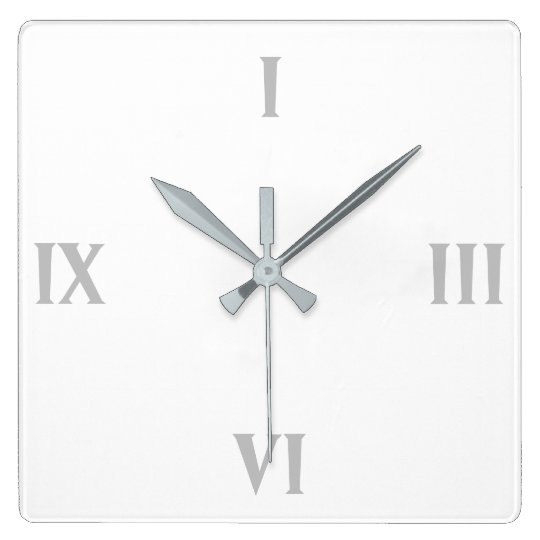 Modern Minimalist White Roman Numbered Square Wall Clock