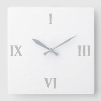 Modern Minimalist White Roman Numbered Square Wall Clock