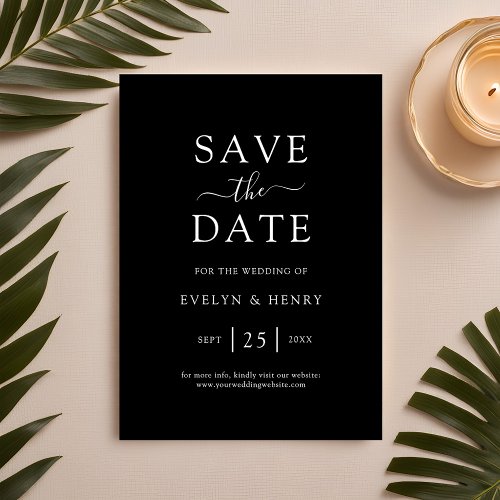  Modern Minimalist White Script Wedding Save The Date