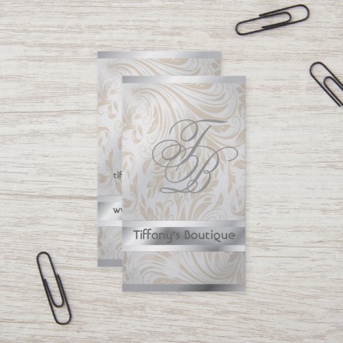 luxury pearl damask fashion boutique businesscards business cards