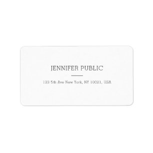 Modern Minimalist White Simple Template Address Label