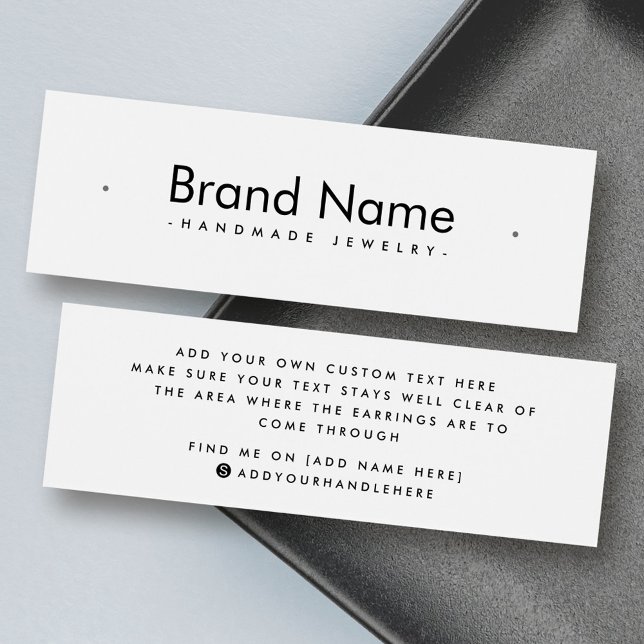 Modern minimalist white stud earring display card (Modern minimalist white stud earring display card)