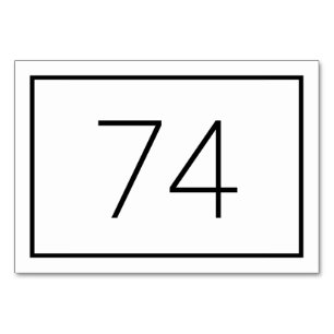 Modern Minimalist White Text Restaurant Table Number