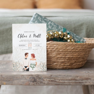 Modern Minimalist White Wedding Invitation