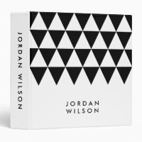 Modern Minimalist White with Black Triangle Binder