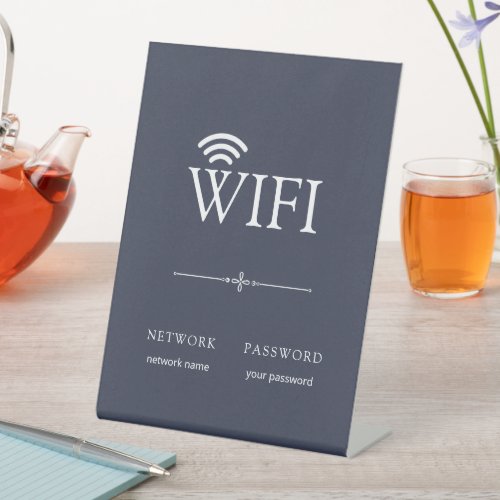 Modern Minimalist WiFi Network Password Sign Gray