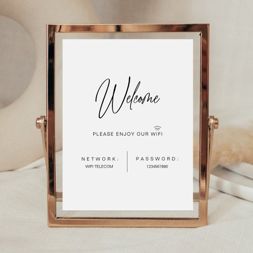 Modern Minimalist WiFi Password Wedding Sign