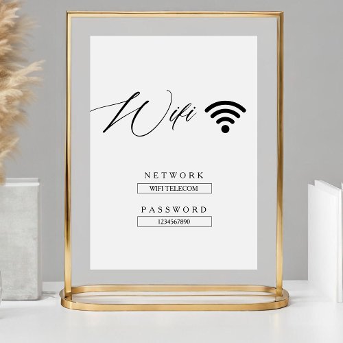 Modern Minimalist WiFi Password Wedding Sign