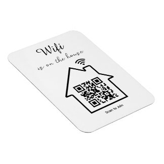 Modern Minimalist WiFi QR Code Flexible Photo  Magnet