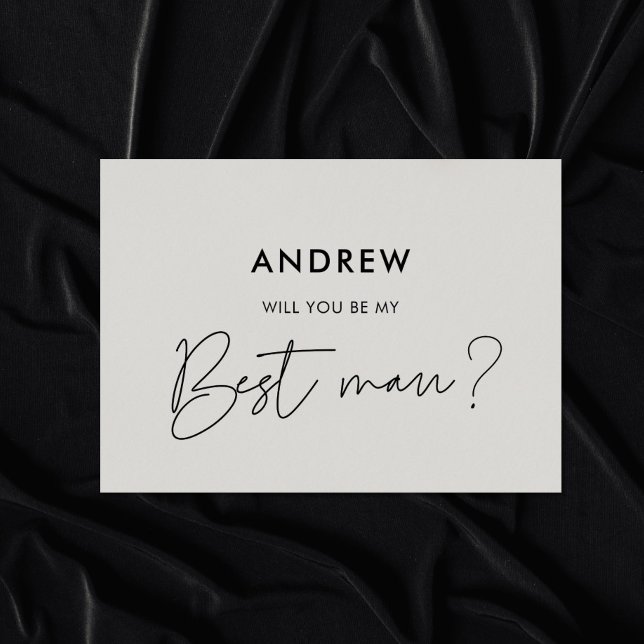 Modern minimalist Will you be my best man card (Creator Uploaded)