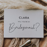 Modern minimalist Will you be my bridesmaid card<br><div class="desc">Modern,  simple and clean: adopt this minimalist handwritten design for your wedding stationery. Fully customizable colors.</div>