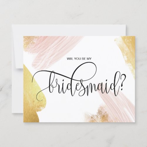 modern minimalist will you be my bridesmaid invitation