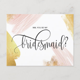 modern minimalist will you be my bridesmaid invitation