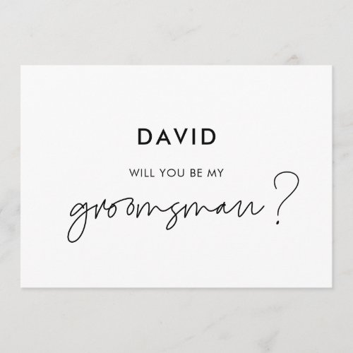 Modern minimalist Will you be my groomsman card