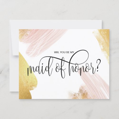modern minimalist will you be my MAID OF HONOR Invitation