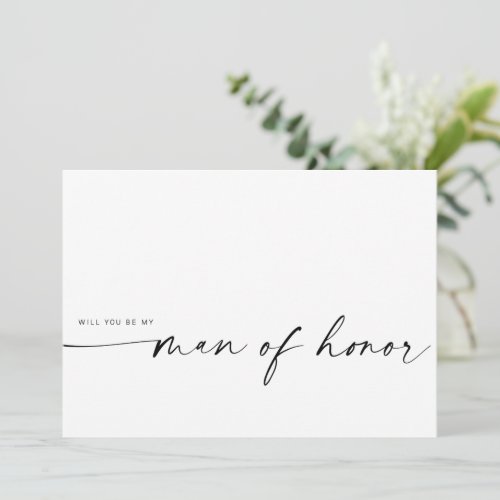 Modern Minimalist Will You Be My Man of Honor