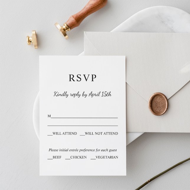 Modern Minimalist with Meal Choice RSVP Card (Creator Uploaded)