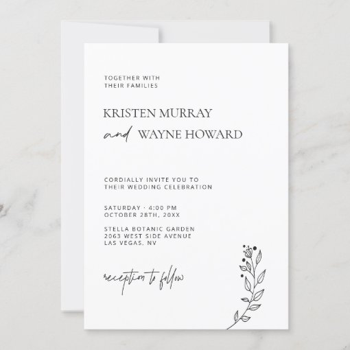 Modern Minimalist with Photo Wedding Invitation | Zazzle