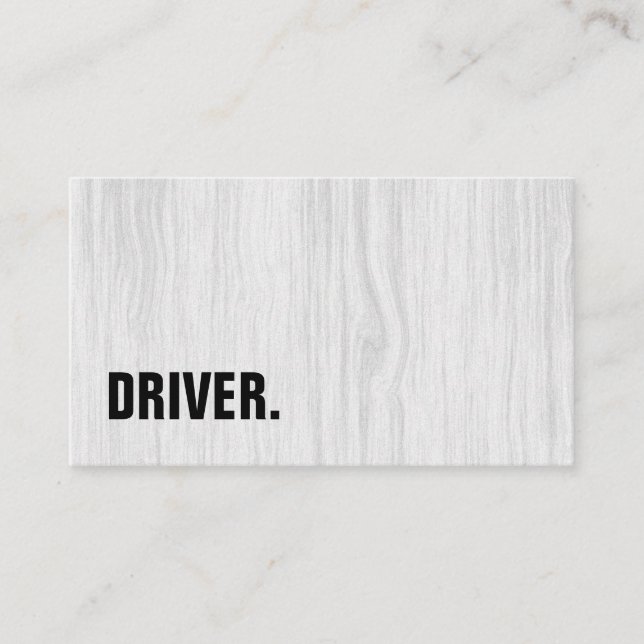 Modern Minimalist Wood board DRIVER Professional Business Card (Front)