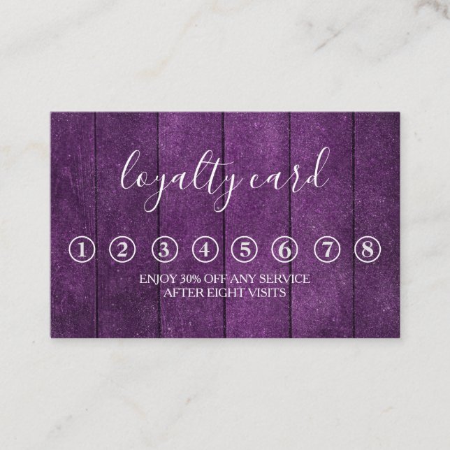 Modern Minimalist Wooden Background Loyalty Card (Front)