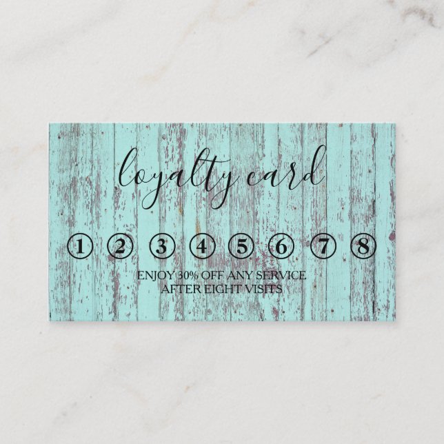 Modern Minimalist Wooden Loyalty Card (Front)