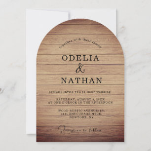 Modern Minimalist Wooden Texture Wedding Invitation