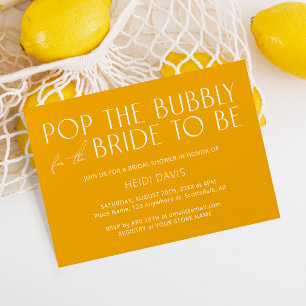 Modern Minimalist Yellow Bridal Shower Invitation