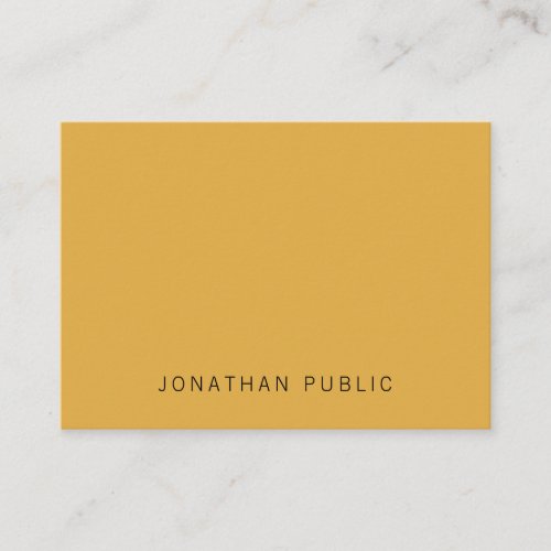 Modern Minimalist Yellow Brown Simple Template Business Card