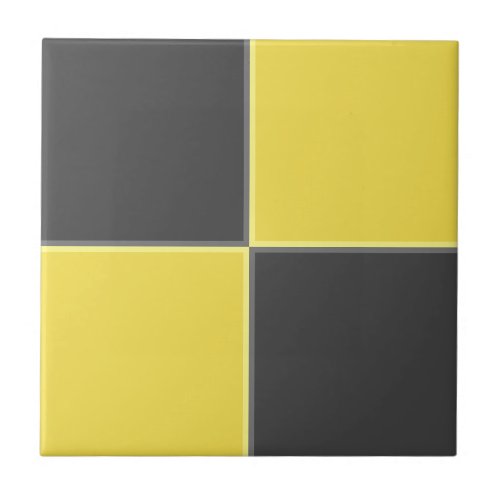 Modern Minimalist Yellow Grey Geometric Ceramic Tile