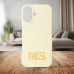 Modern Minimalist Yellow Initial Monogram iPhone 16 Case<br><div class="desc">Create your own personalized iPhone Case with custom initial name in modern minimalist typography. Available in a variety of colors and styles.</div>